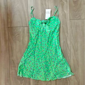 Zara Green Floral Mini Dress